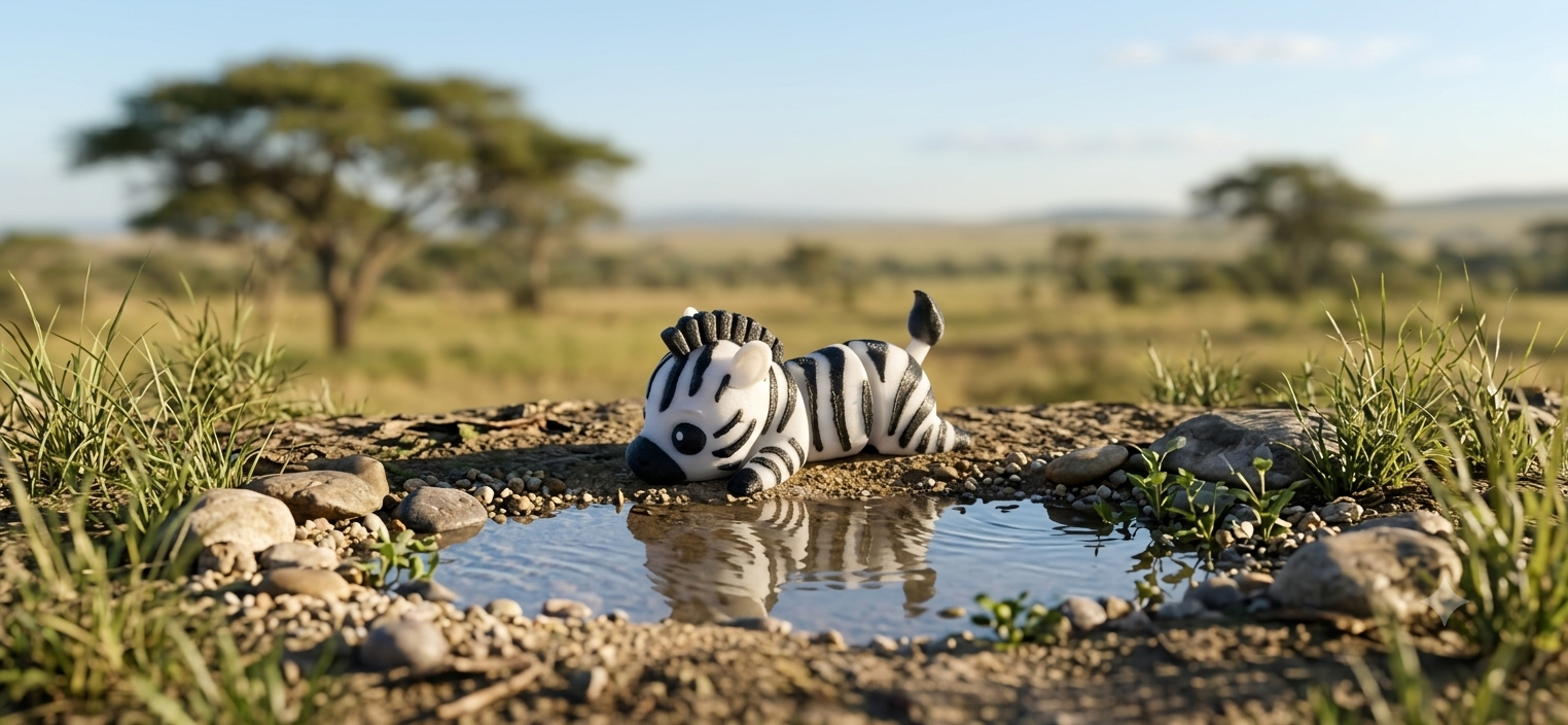 Mini Flexi Zebra snodabile stampato 3D artigianale GM_Creations