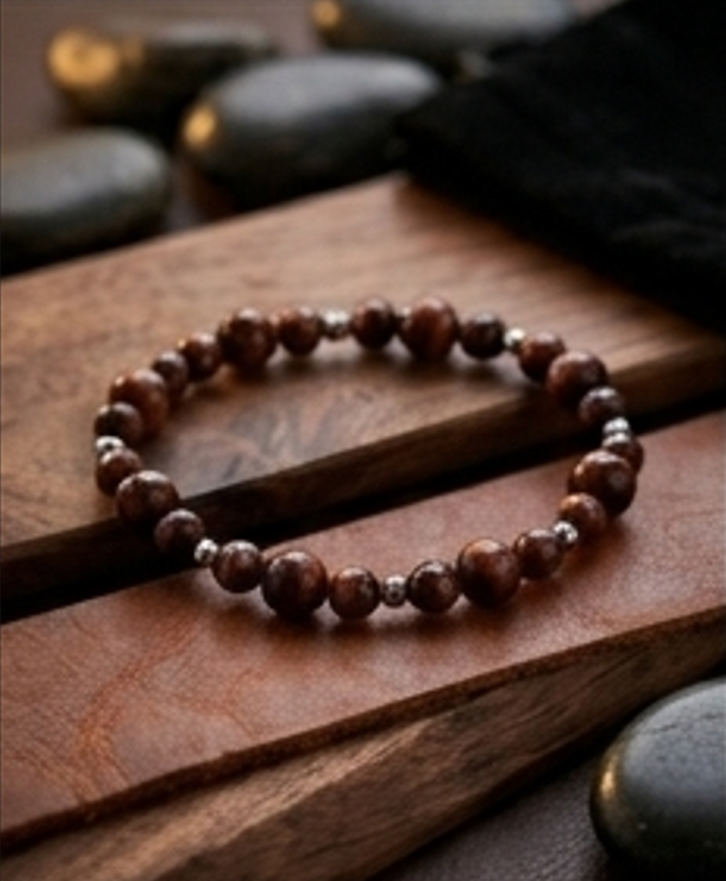 Bracciale artigianale in Occhio di Bue pietre naturali handmade GM_Creations