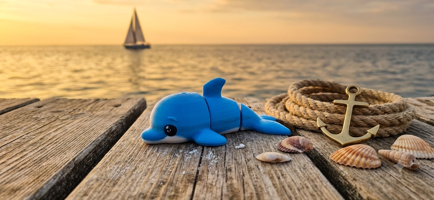 Mini Flexi Delfino snodabile stampato 3D artigianale GM_Creations