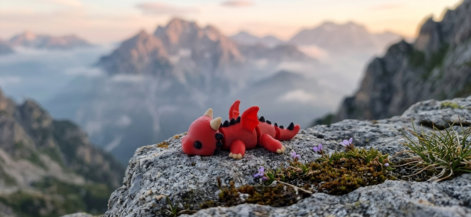 Mini Flexi Drago snodabile stampato 3D artigianale GM_Creations