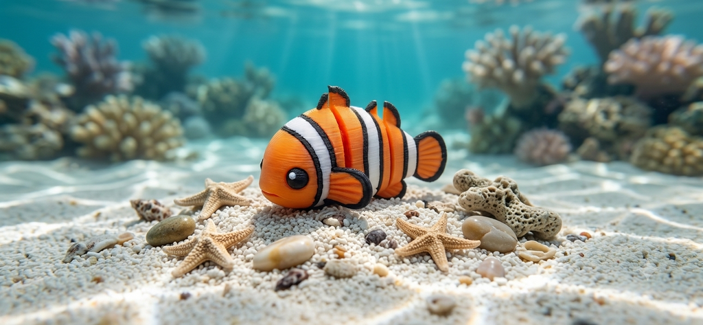 Mini Flexi Pesce Pagliaccio Nemo snodabile stampato 3D artigianale GM_Creations