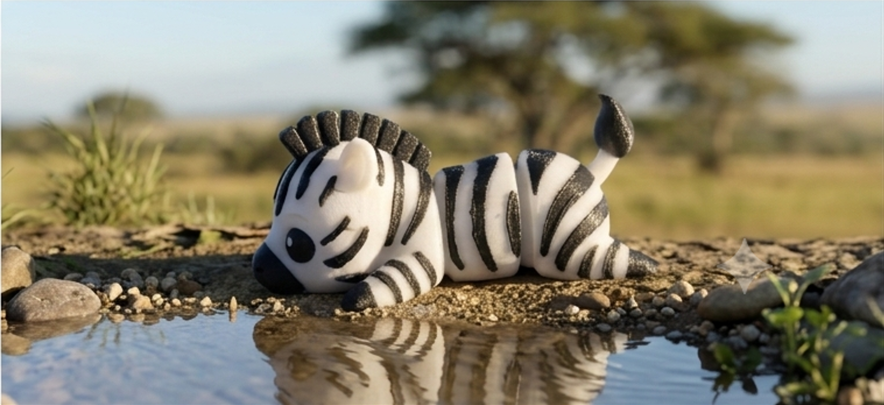 Mini Flexi Zebra snodabile stampato 3D artigianale GM_Creations