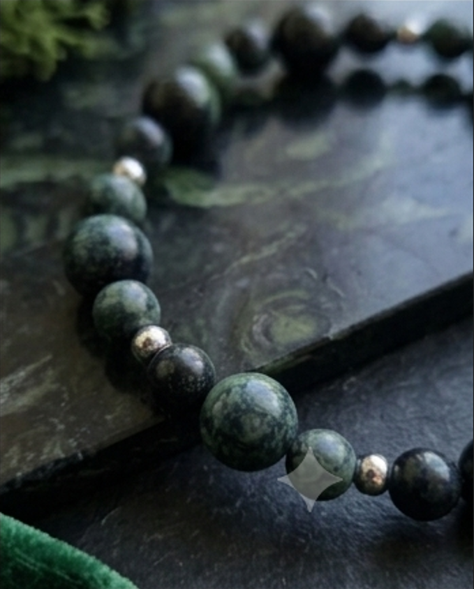 Bracciale artigianale in Diaspro Kambaba pietre naturali handmade GM_Creations