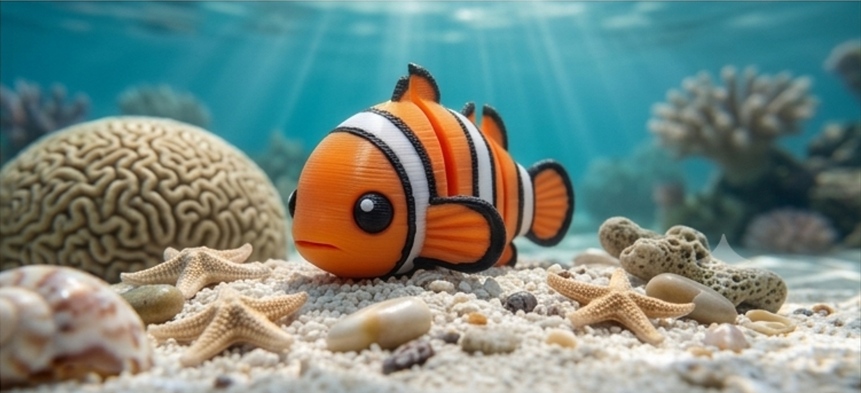 Mini Flexi Pesce Pagliaccio Nemo snodabile stampato 3D artigianale GM_Creations