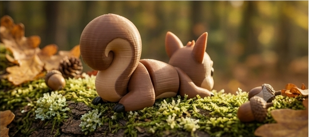 Mini Flexi Scoiattolo snodabile stampato 3D artigianale GM_Creations