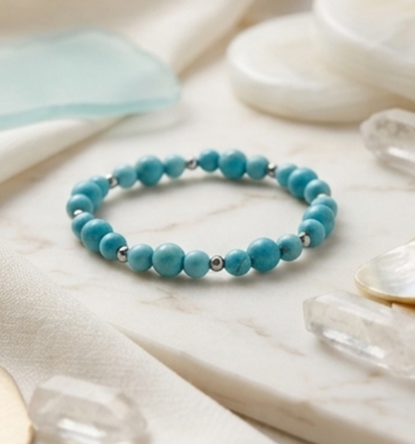 Bracciale artigianale in Turchese naturale pietre naturali handmade GM_Creations