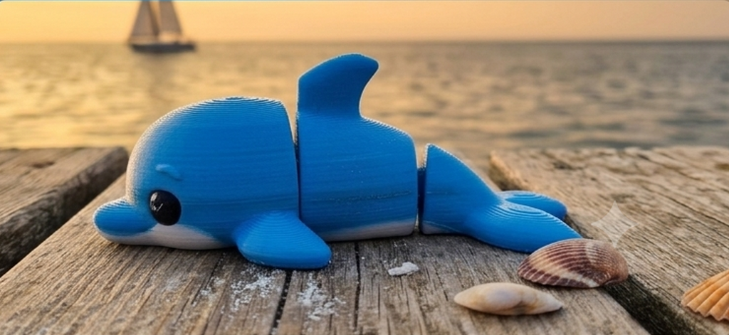 Mini Flexi Delfino snodabile stampato 3D artigianale GM_Creations