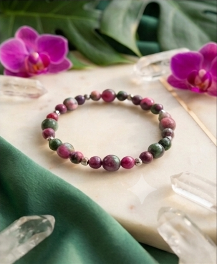 Bracciale artigianale in Giada Persiana pietre naturali handmade GM_Creations