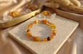 Bracciale artigianale in Agata Ambra pietre naturali handmade GM_Creations