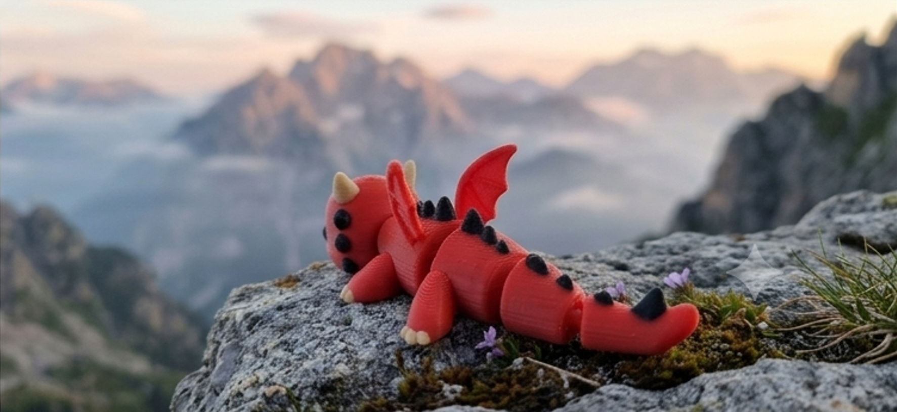 Mini Flexi Drago snodabile stampato 3D artigianale GM_Creations