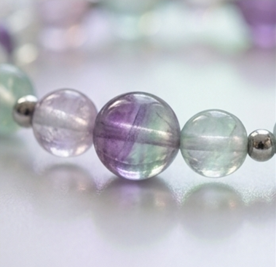 Bracciale artigianale in Fluorite pietre naturali handmade GM_Creations