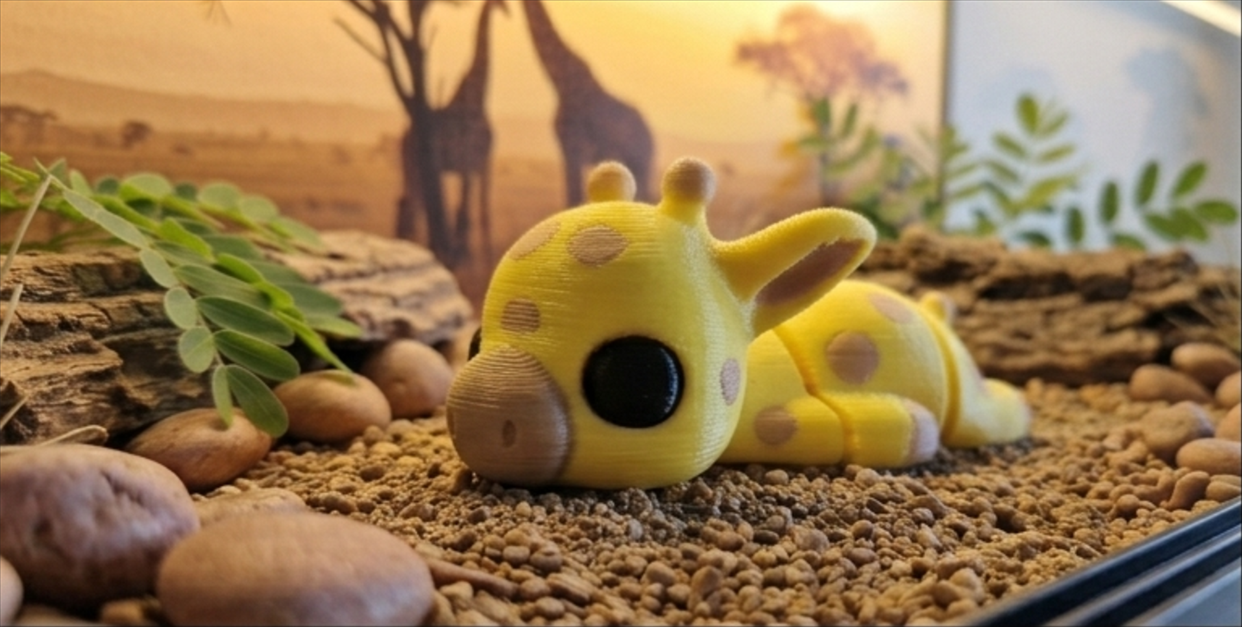 Mini Flexi Giraffa snodabile stampato 3D artigianale GM_Creations