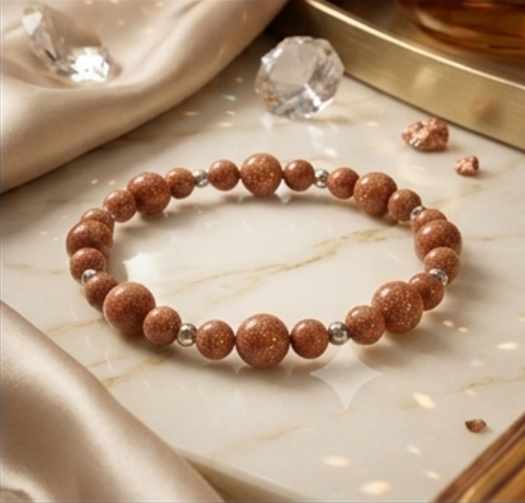 Bracciale artigianale in Goldstone handmade GM_Creations
