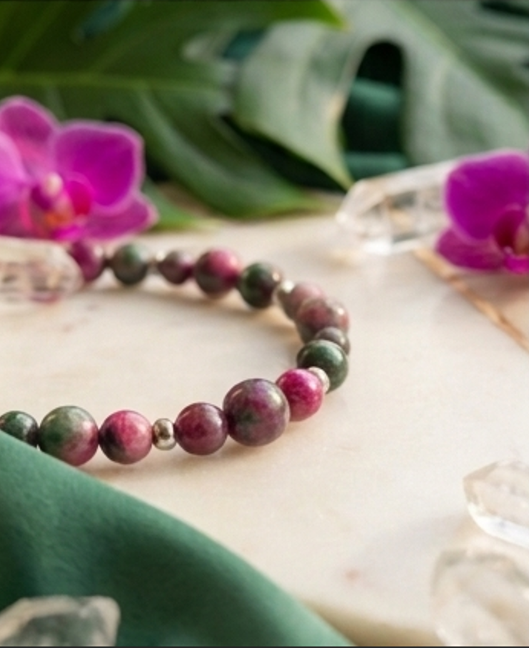 Bracciale artigianale in Giada Persiana pietre naturali handmade GM_Creations