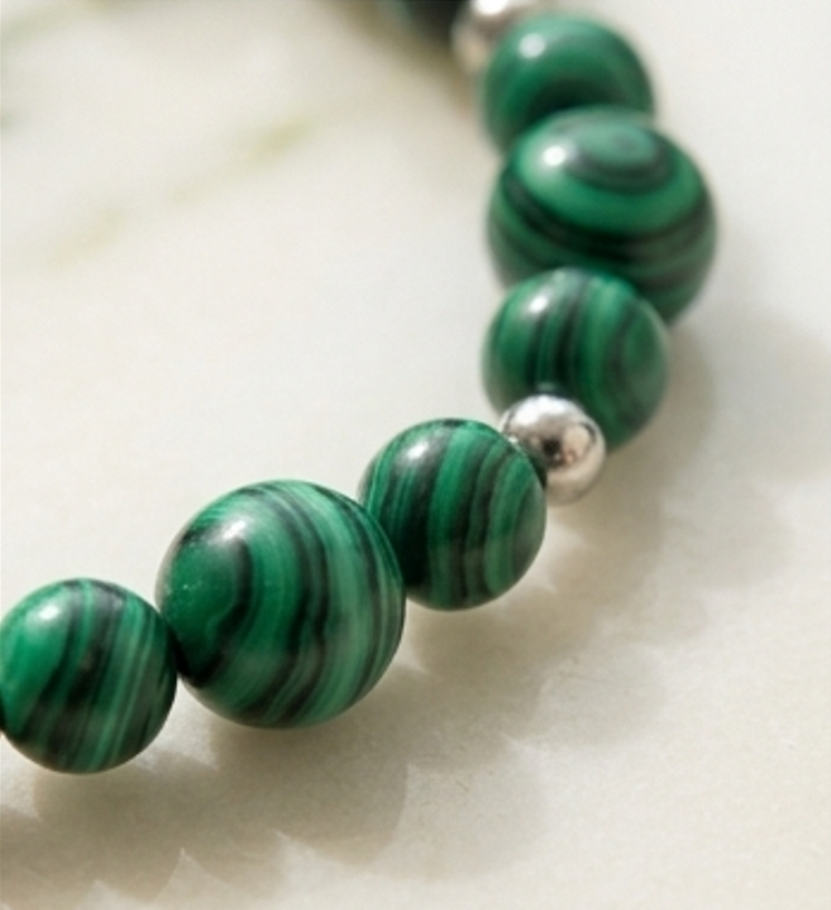Bracciale artigianale in Malachite pietre naturali handmade GM_Creations