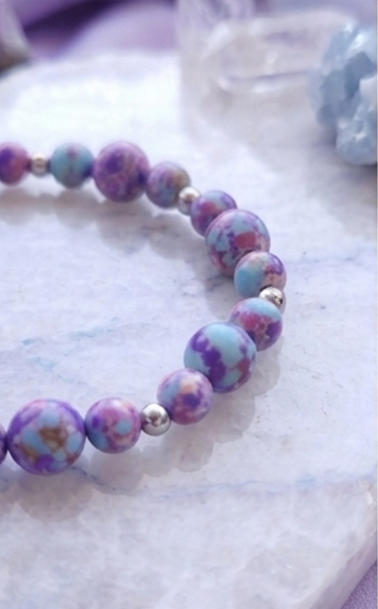 Bracciale artigianale in Diaspro Imperiale Sedimenti Marini pietre naturali handmade GM_Creations