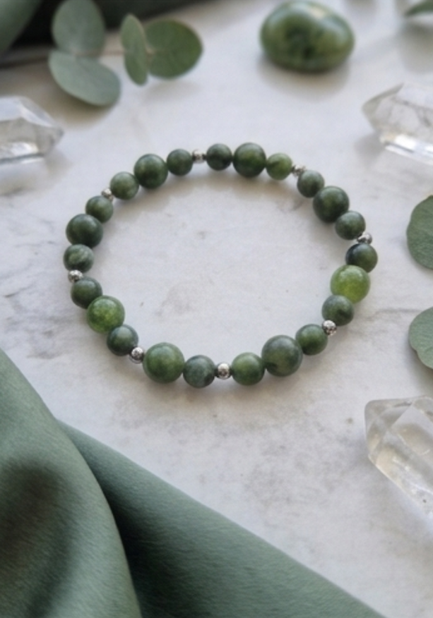 Bracciale artigianale in Giada Verde pietre naturali handmade GM_Creations