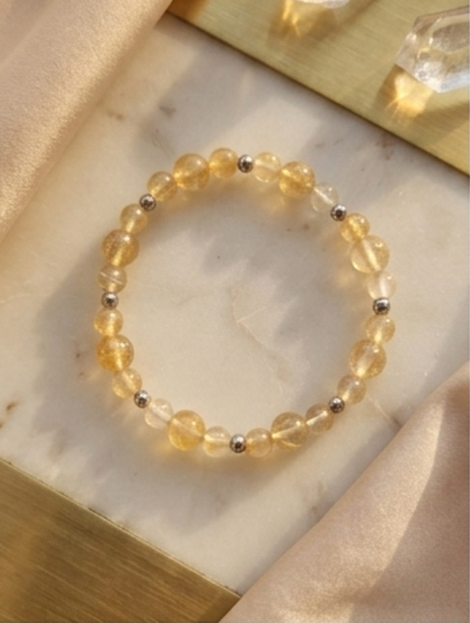 Bracciale artigianale in Quarzo Citrino pietre naturali handmade GM_Creations