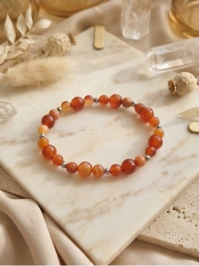 Bracciale artigianale in Corniola pietre naturali handmade GM_Creations