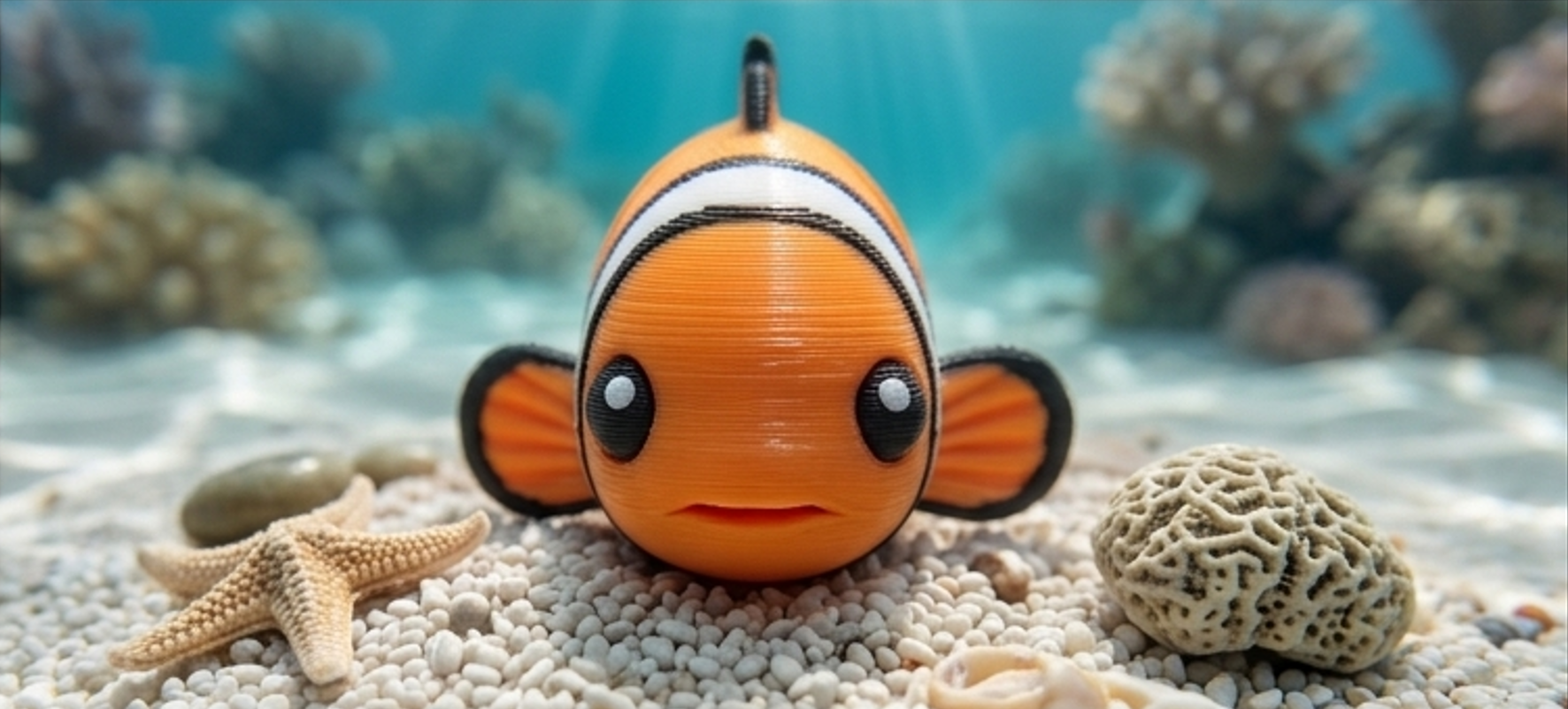 Mini Flexi Pesce Pagliaccio Nemo snodabile stampato 3D artigianale GM_Creations