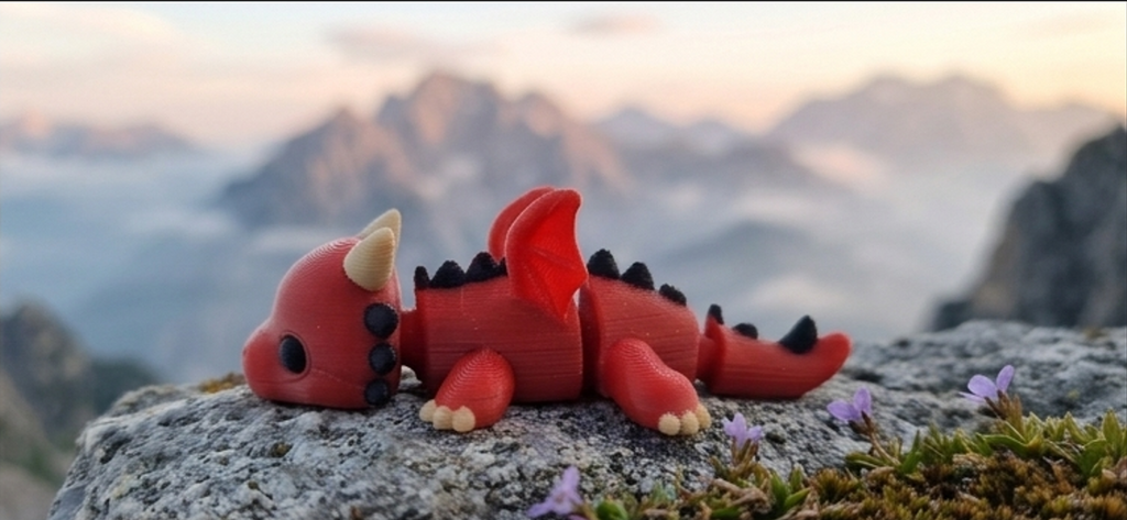 Mini Flexi Drago snodabile stampato 3D artigianale GM_Creations