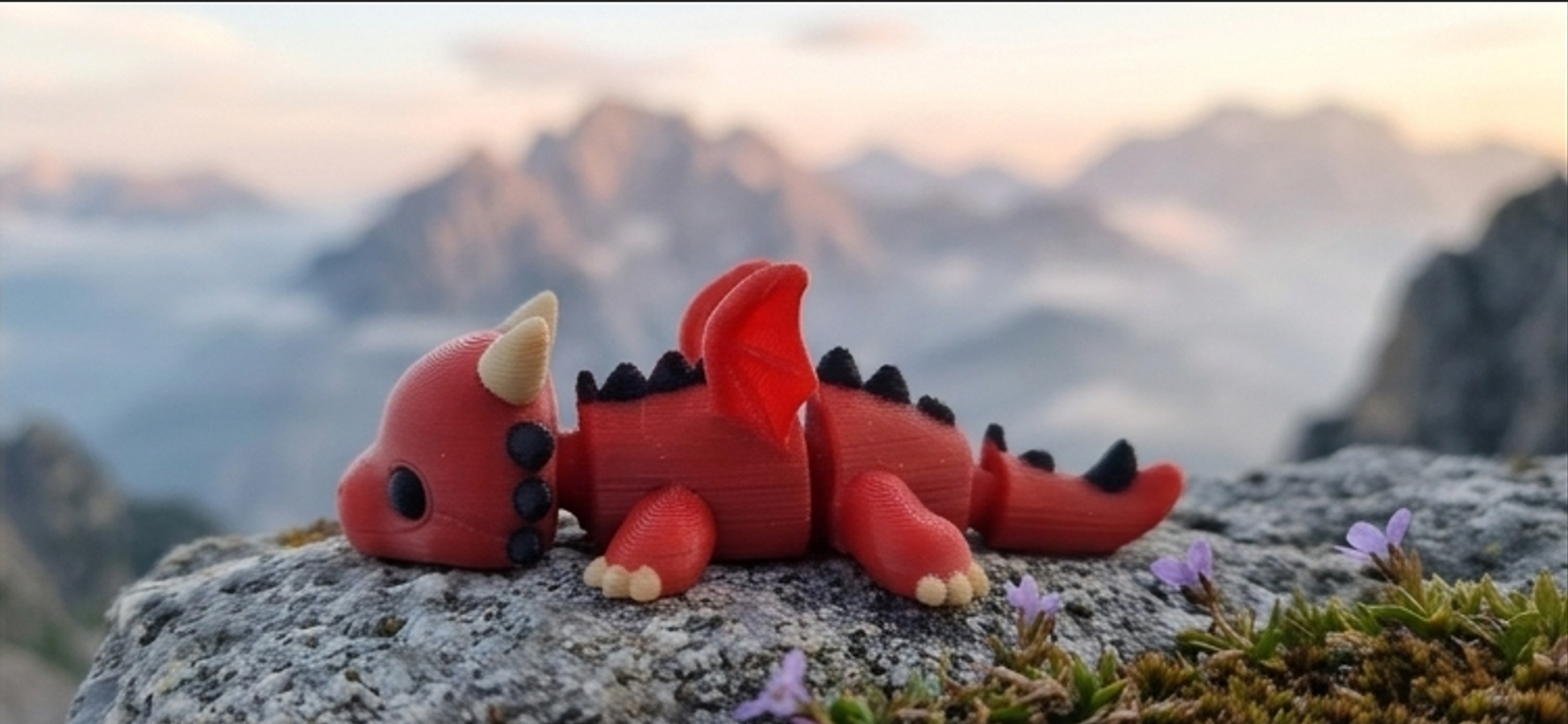 Mini Flexi Drago snodabile stampato 3D artigianale GM_Creations