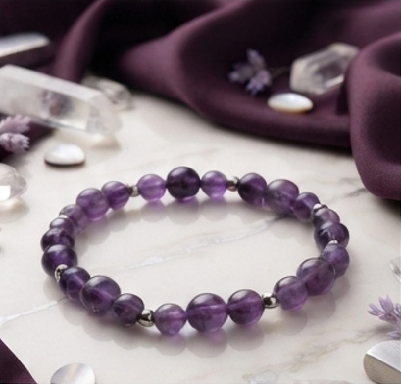 Bracciale artigianale in Ametista pietre naturali handmade GM_Creations