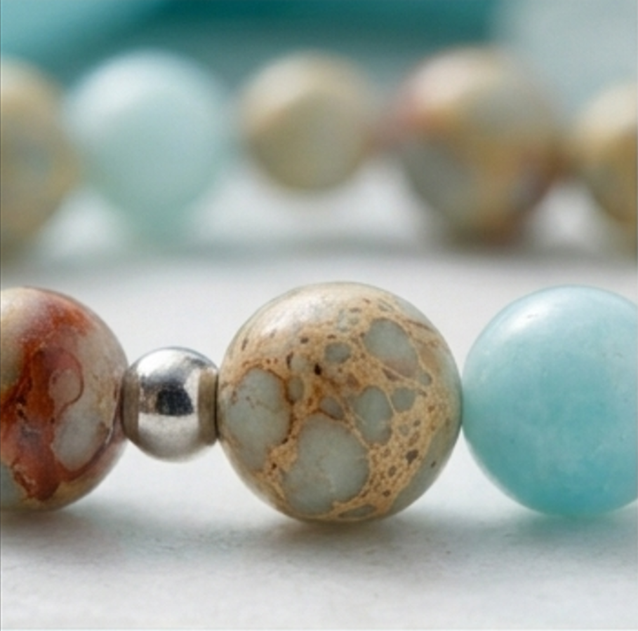 Bracciale artigianale in Shoushan pietra ornamentale handmade GM_Creations
