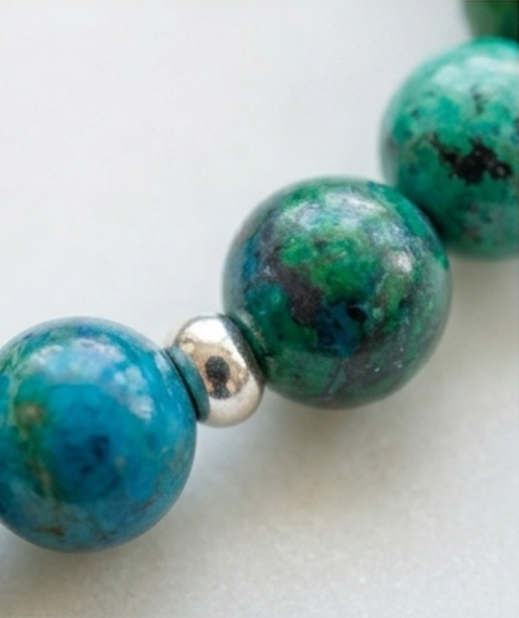 Bracciale artigianale in Crisocolla pietre naturali handmade GM_Creations