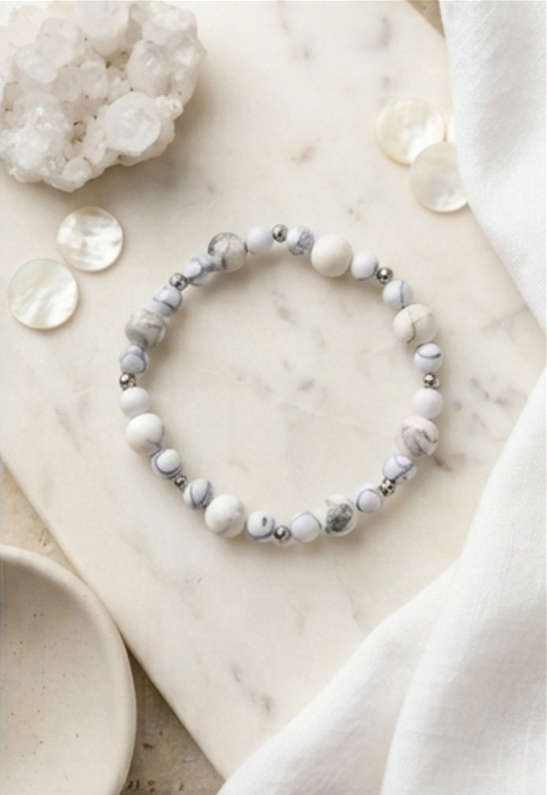 Bracciale artigianale in Magnesite pietre naturali handmade GM_Creations