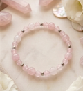 Bracciale artigianale in Quarzo Rosa pietre naturali handmade GM_Creations