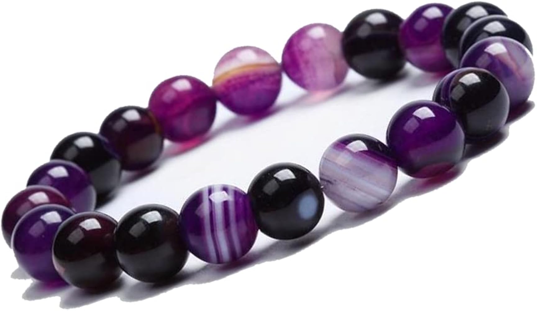 Bracciale artigianale in Agata Viola Striata pietre naturali handmade GM_Creations