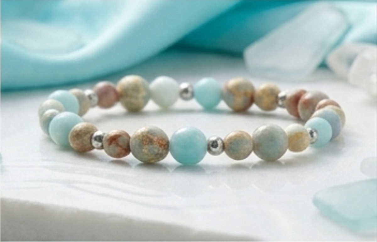 Bracciale artigianale in Shoushan pietra ornamentale handmade GM_Creations