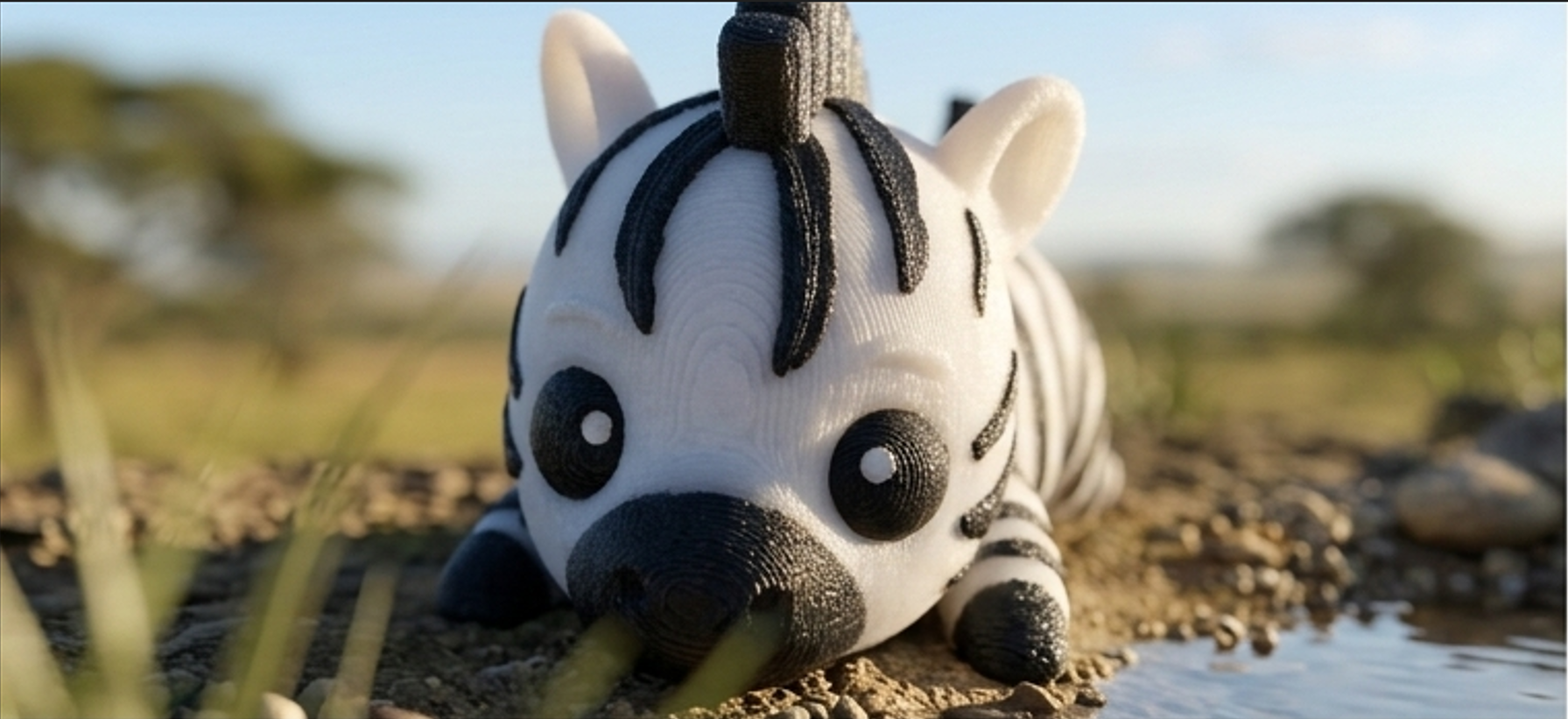 Mini Flexi Zebra snodabile stampato 3D artigianale GM_Creations