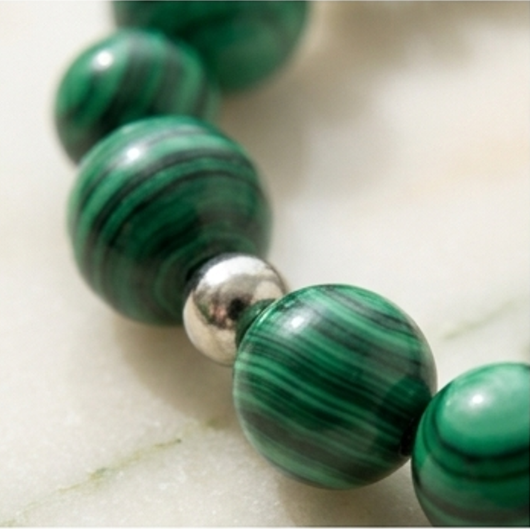 Bracciale artigianale in Malachite pietre naturali handmade GM_Creations