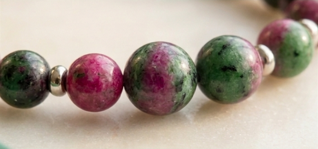 Bracciale artigianale in Giada Persiana pietre naturali handmade GM_Creations