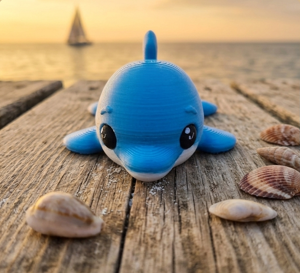 Mini Flexi Delfino snodabile stampato 3D artigianale GM_Creations