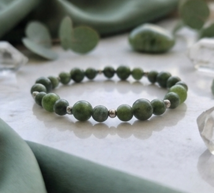 Bracciale artigianale in Giada Verde pietre naturali handmade GM_Creations