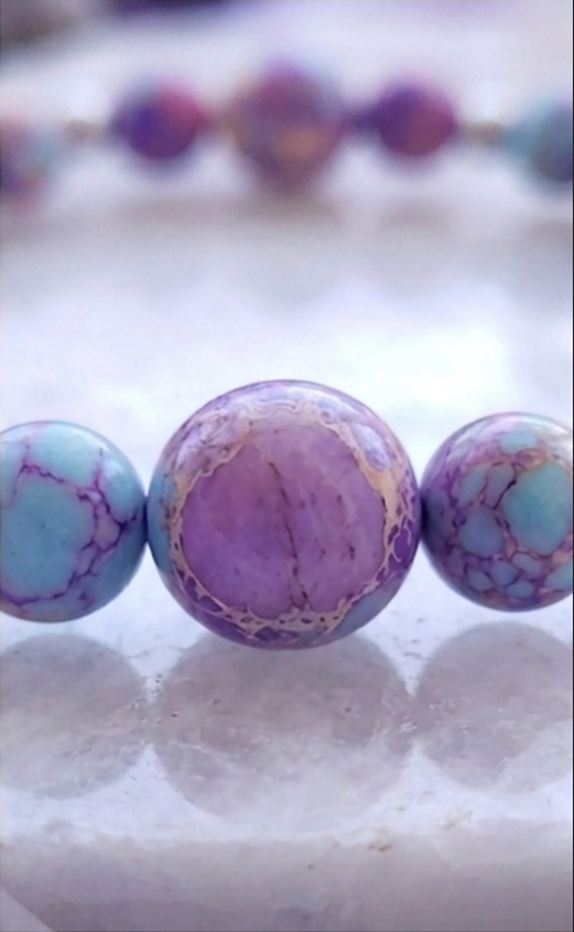 Bracciale artigianale in Diaspro Imperiale Sedimenti Marini pietre naturali handmade GM_Creations