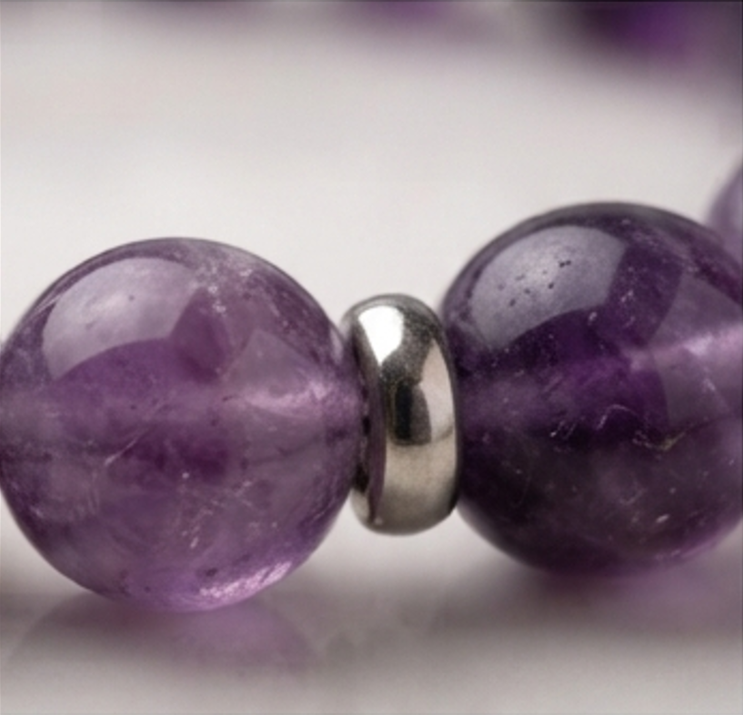 Bracciale artigianale in Ametista pietre naturali handmade GM_Creations
