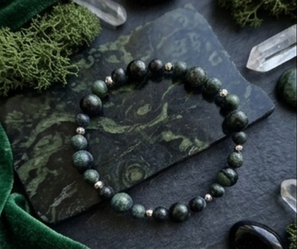 Bracciale artigianale in Diaspro Kambaba pietre naturali handmade GM_Creations
