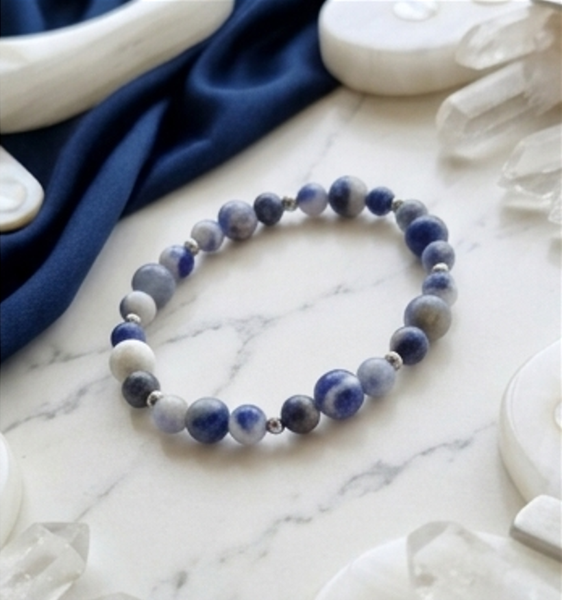 Bracciale artigianale in Sodalite pietre naturali handmade GM_Creations