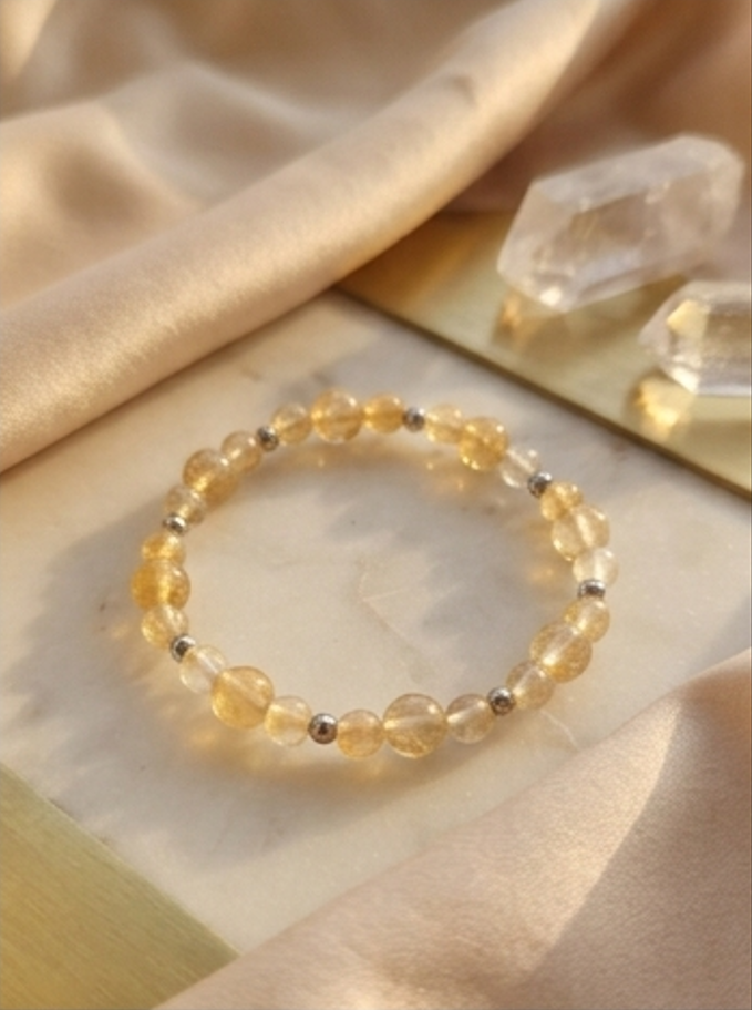 Bracciale artigianale in Quarzo Citrino pietre naturali handmade GM_Creations