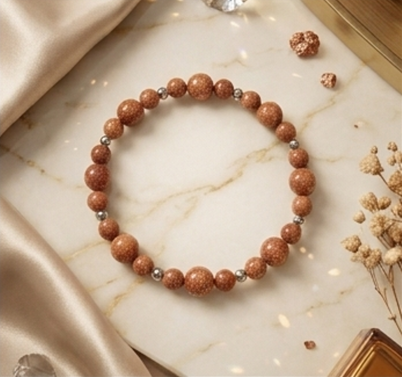 Bracciale artigianale in Goldstone handmade GM_Creations