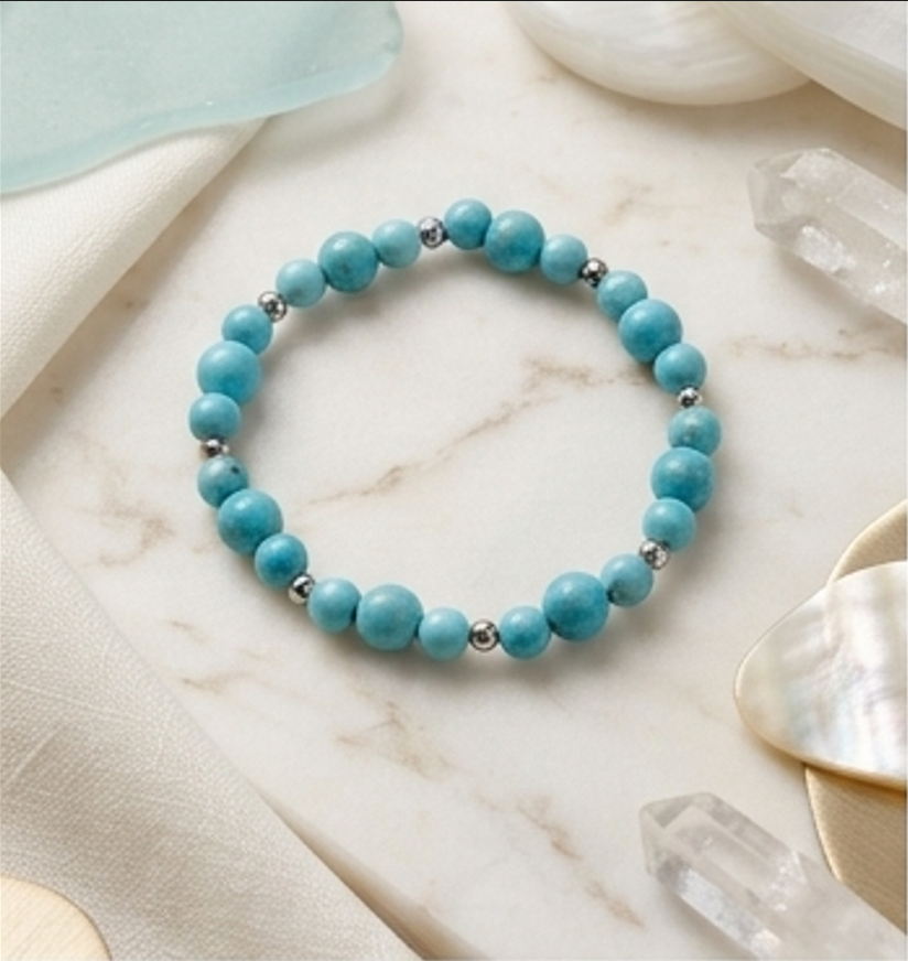 Bracciale artigianale in Turchese naturale pietre naturali handmade GM_Creations