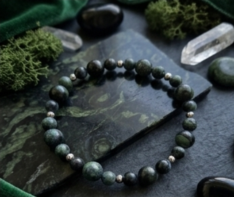 Bracciale artigianale in Diaspro Kambaba pietre naturali handmade GM_Creations