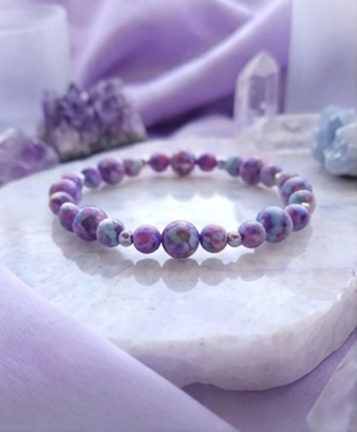 Bracciale artigianale in Diaspro Imperiale Sedimenti Marini pietre naturali handmade GM_Creations