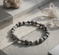 Bracciale artigianale in Diaspro Grigio Striato pietre naturali handmade GM_Creations