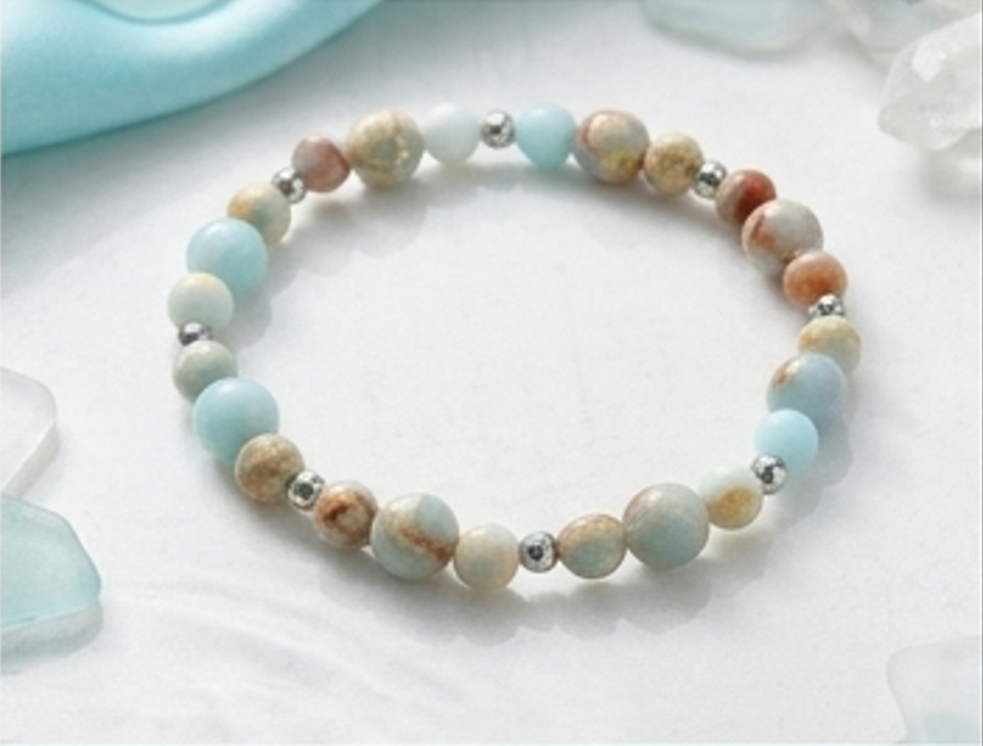 Bracciale artigianale in Shoushan pietra ornamentale handmade GM_Creations