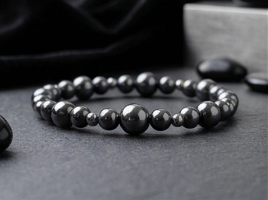 Bracciale artigianale in Ematite pietre naturali handmade GM_Creations